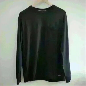 HUDSON | Men's Black Crewneck  Cotton Long Sleeved Shirt